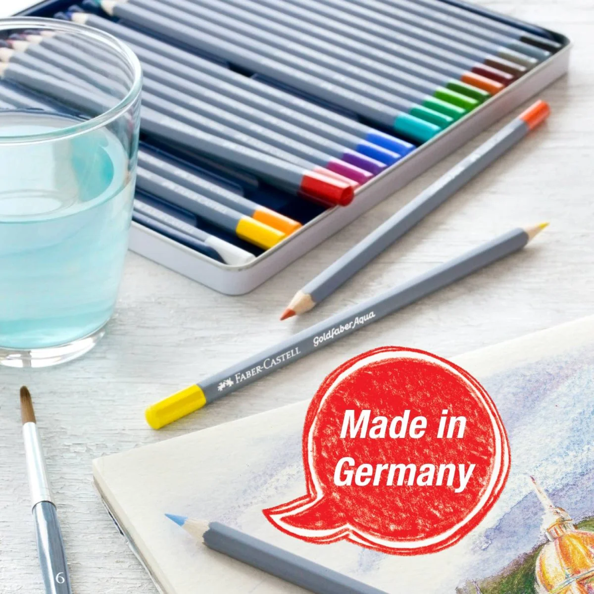 Faber-Castell / Creativity for Kids - Goldfaber Aqua Watercolor Pencils, Box of 12 Pastel Colors - Image 4