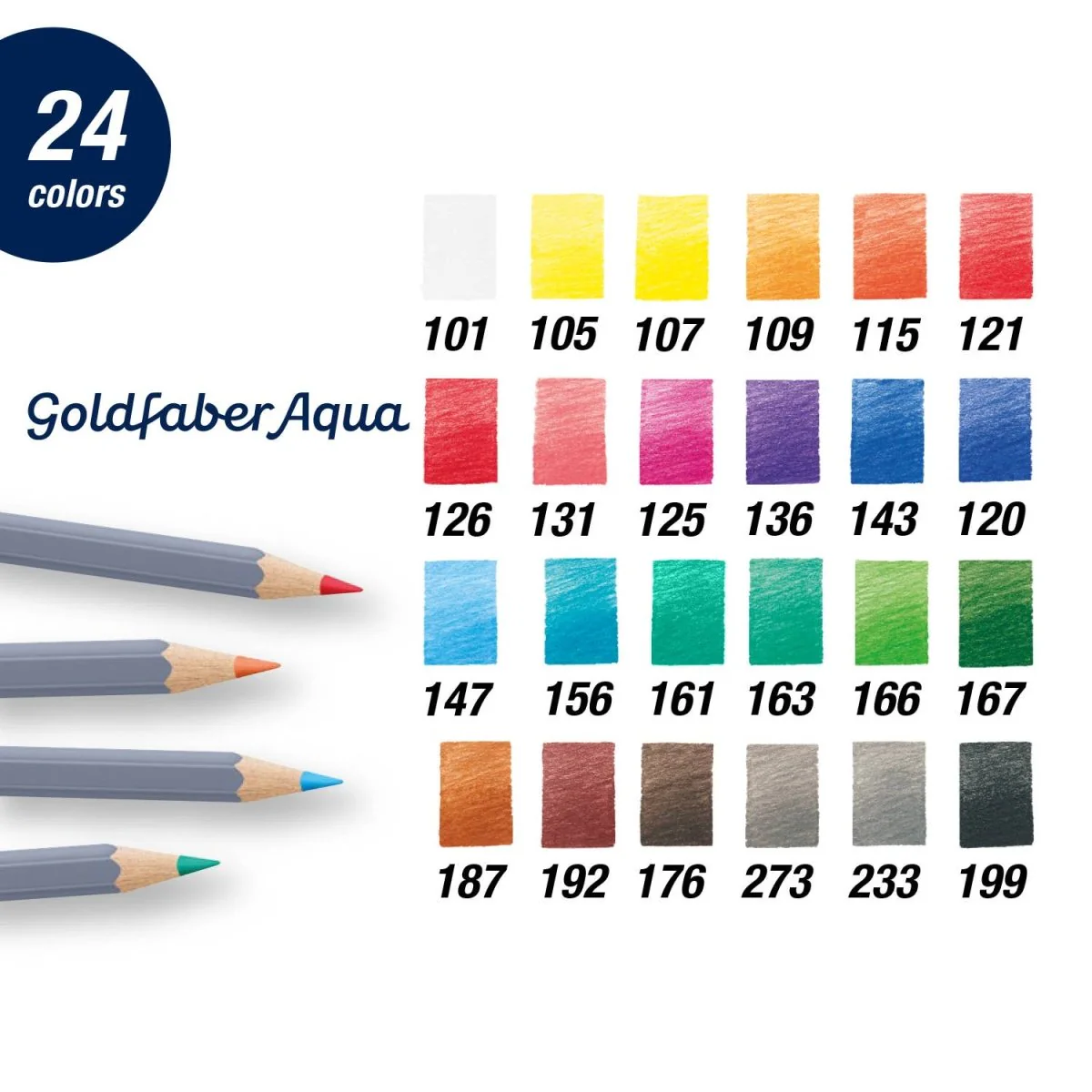 Faber-Castell / Creativity for Kids - Goldfaber Aqua Watercolor Pencils, Box of 24 - Image 2
