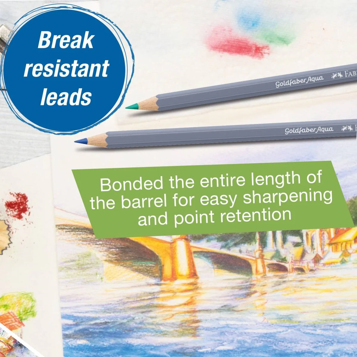 Faber-Castell / Creativity for Kids - Goldfaber Aqua Watercolor Pencils, Box of 24 - Image 4