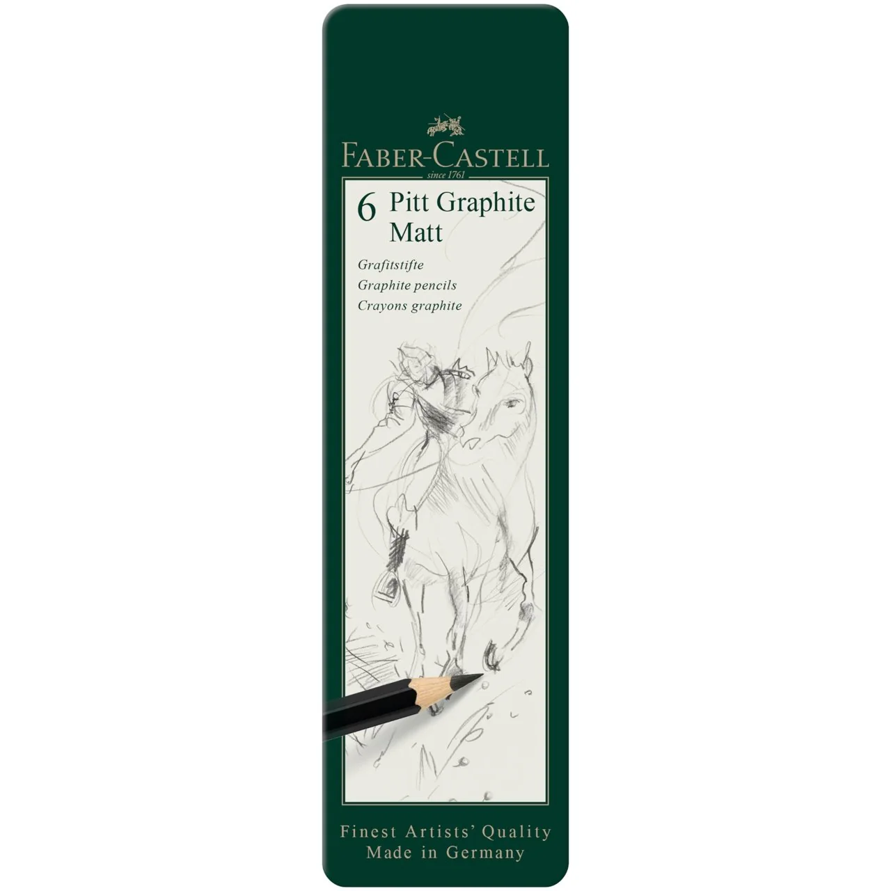 Faber-Castell Pitt Matte Graphite Pencil - 6 Pencil Tin Set