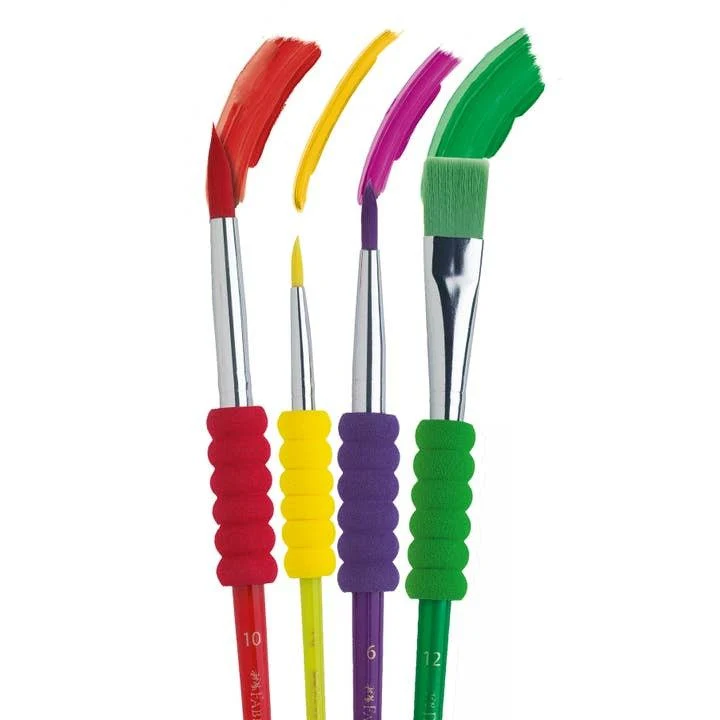 Faber-Castell Soft Touch Paintbrushes Assorted Sizes - Set of 4