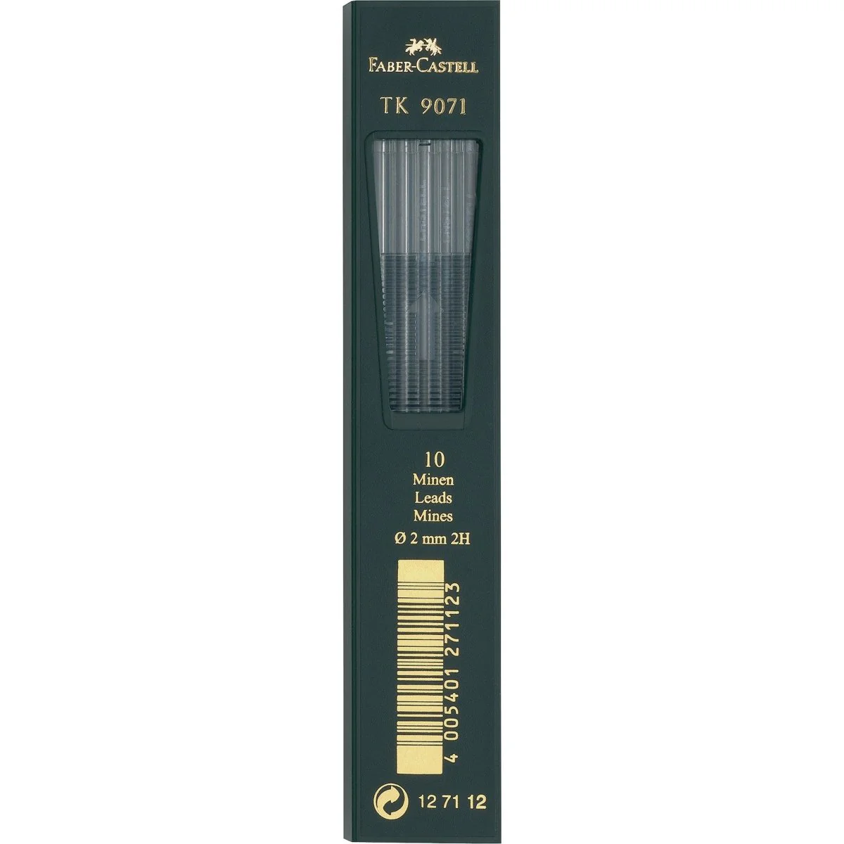 Faber Castell TK 9071 Lead 2 mm refill, 10 leads per tube - 2H