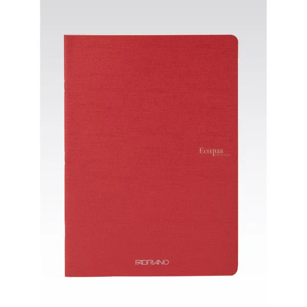 Fabriano Ecoqua Original Staple-Bound Notebook, 5.8" x 8.3", A5, Blank, 40 Sheets, Cherry