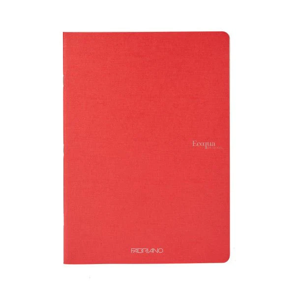 Fabriano Ecoqua Original Staple-Bound Notebooks, 5.8" x 8.3" (A5) - 40 Blank Sheets - Red