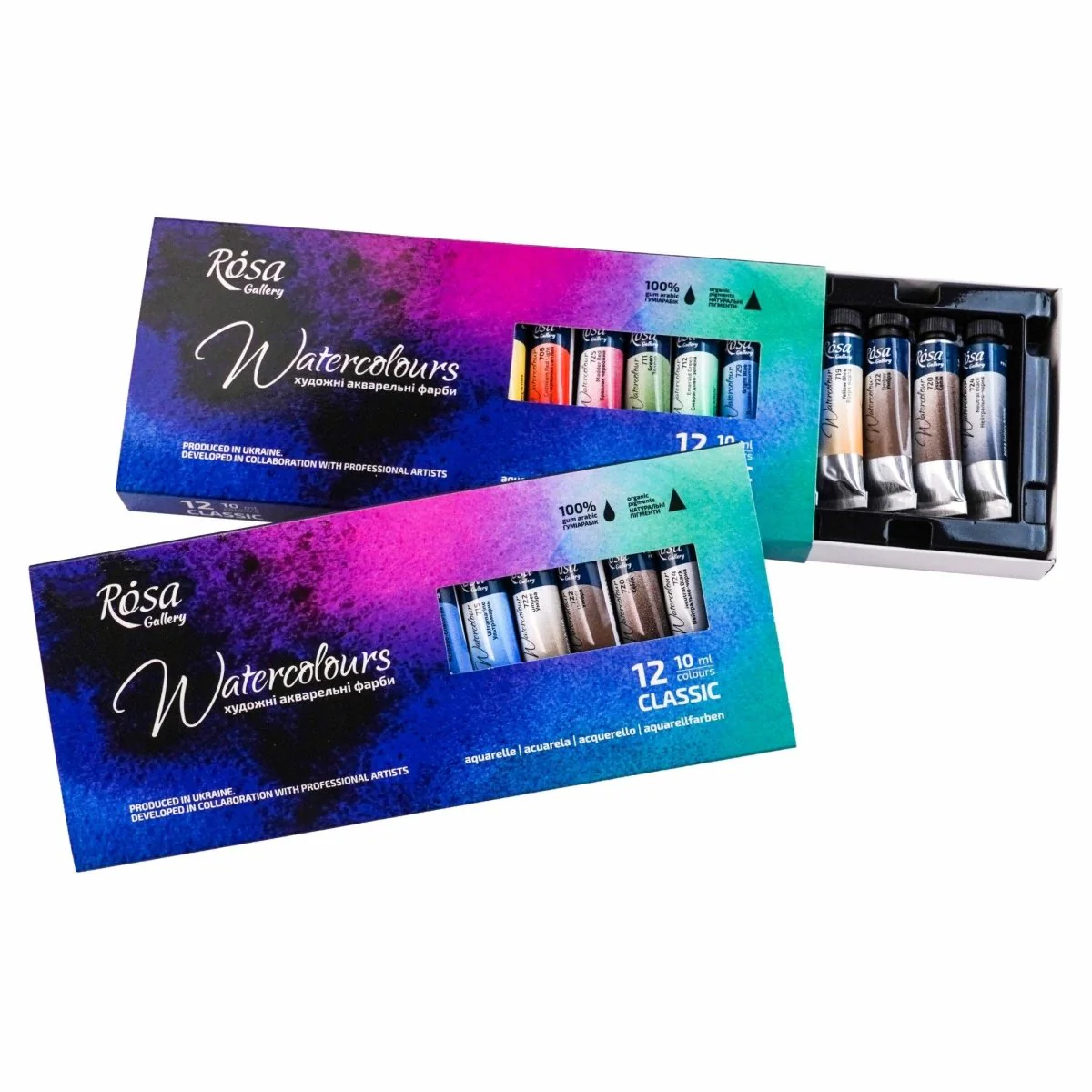 ROSA Gallery Artists' Watercolor Set Classic - 12x10 ml Tubes | Premium Watercolours in Cardboard Box - Image 2