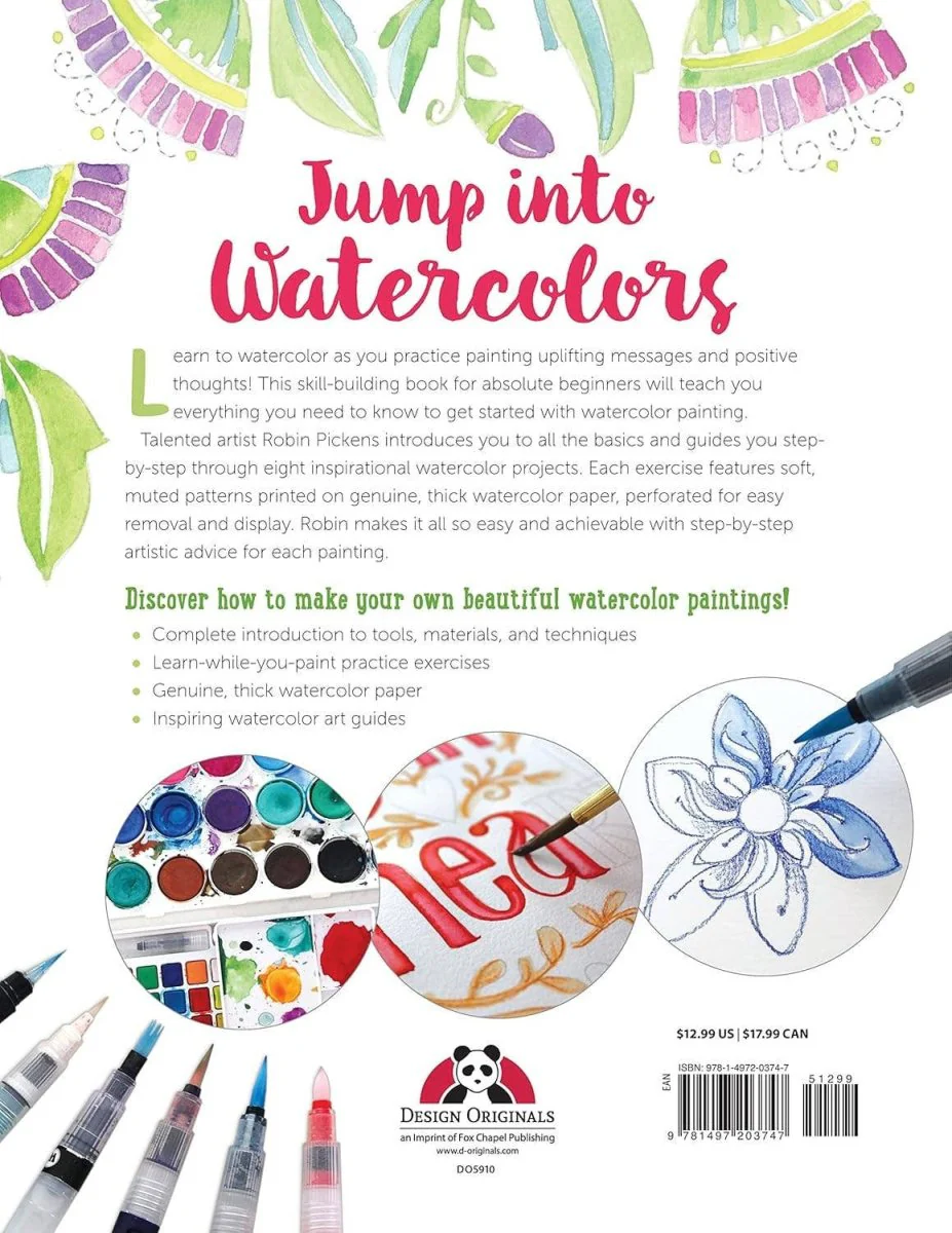 Fox Chapel Publishing - Just Add Watercolor Happy Thoughts - Easy Beginner Guide - Image 2