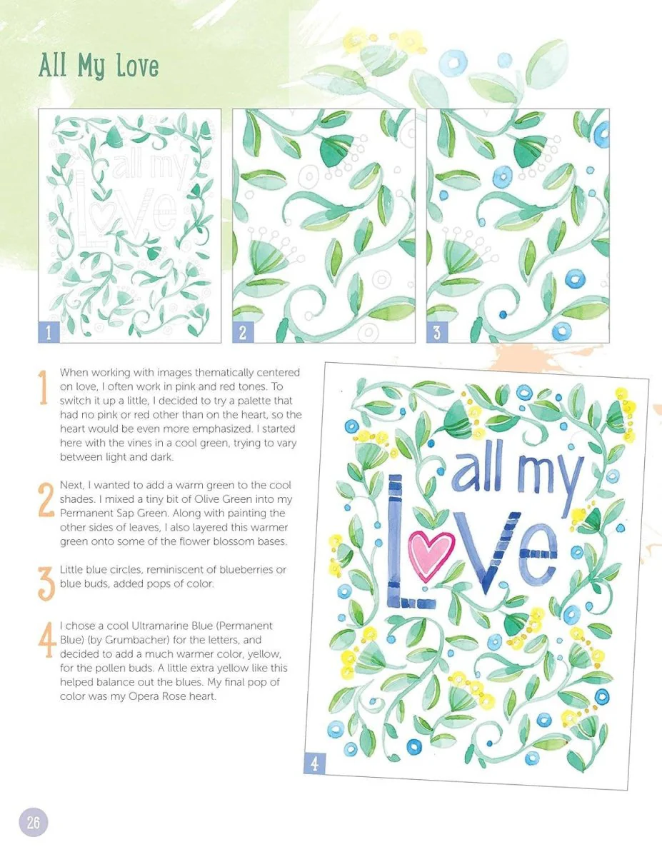 Fox Chapel Publishing - Just Add Watercolor Happy Thoughts - Easy Beginner Guide - Image 5
