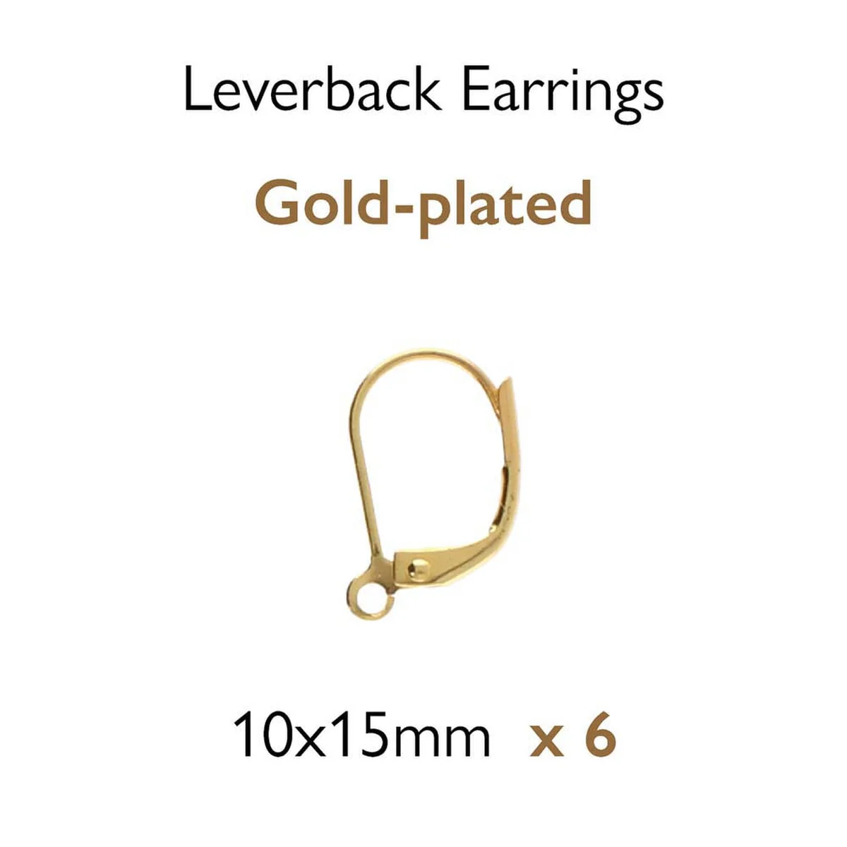 Basic Elements Earrings - 0.76 mm Gold Plated Leverbacks - Pack of 6 - Image 2