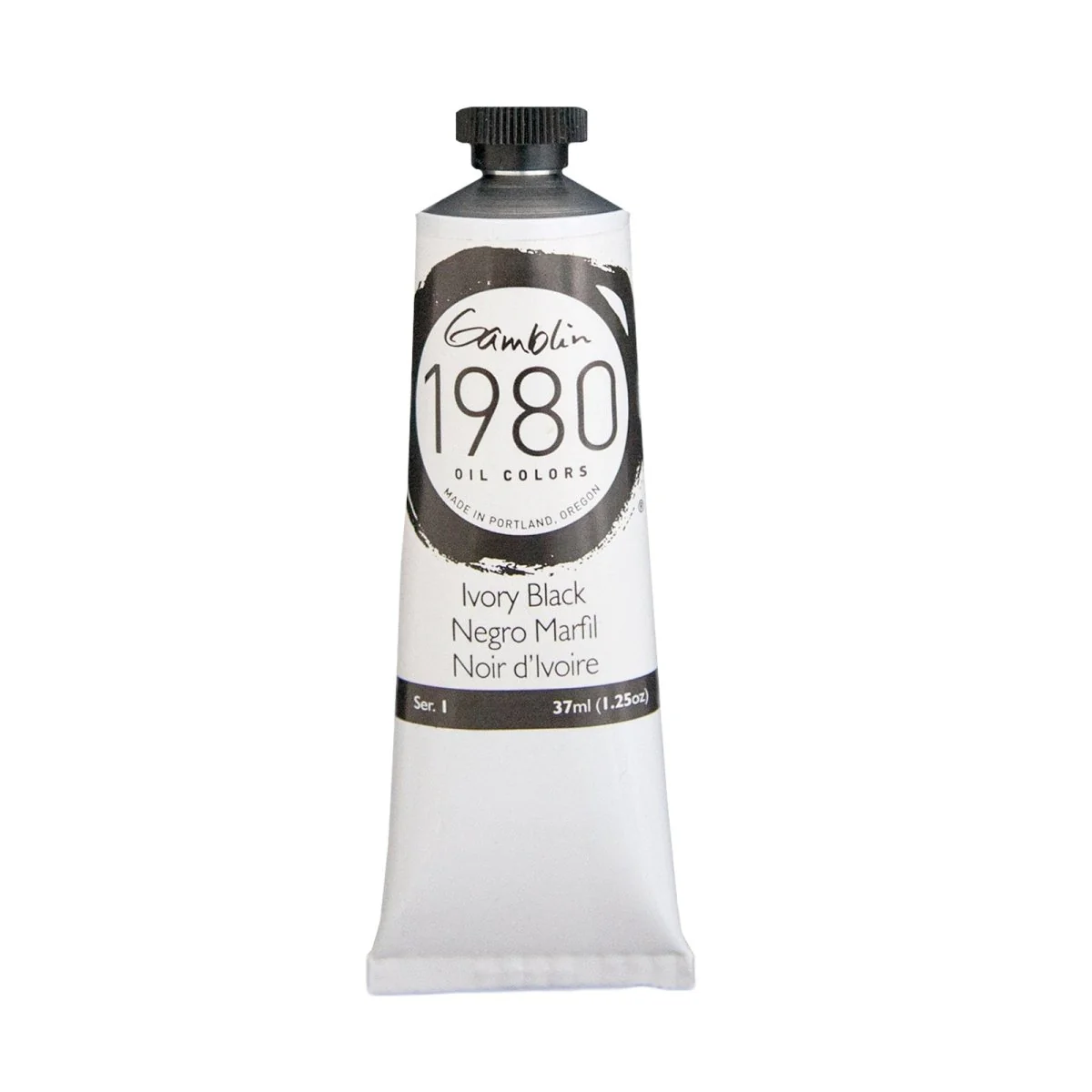 Gamblin 1980 Oil Color - 37ml - Ivory Black