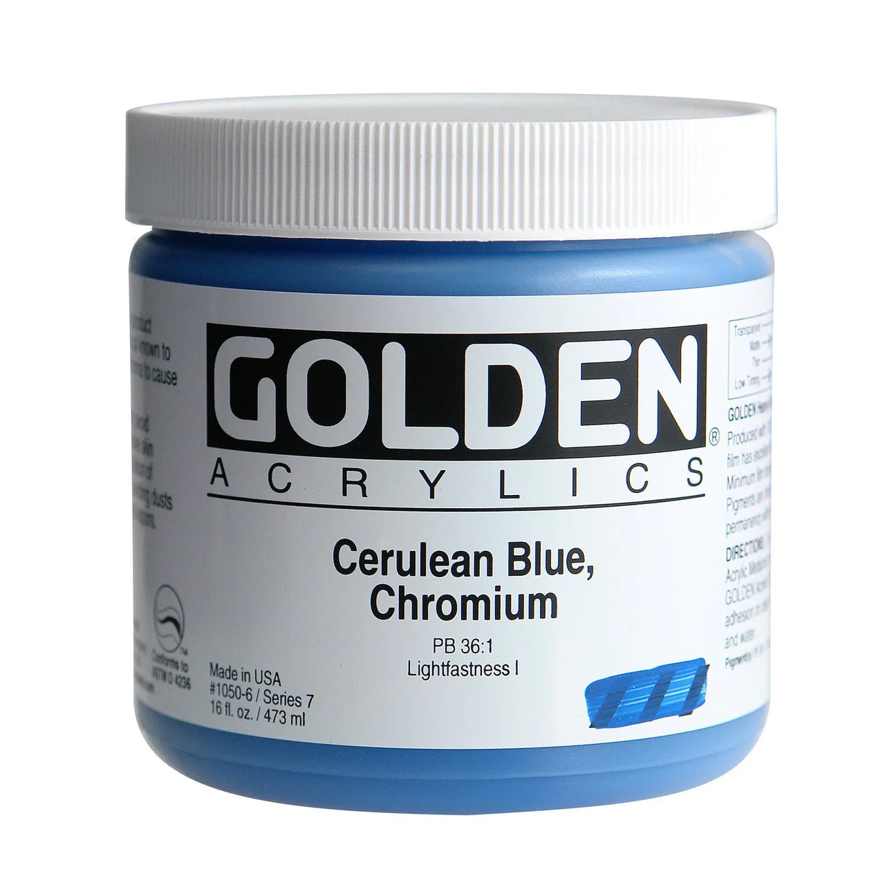 Golden Heavy Body Acrylic Cerulean Blue Chromium 16 oz