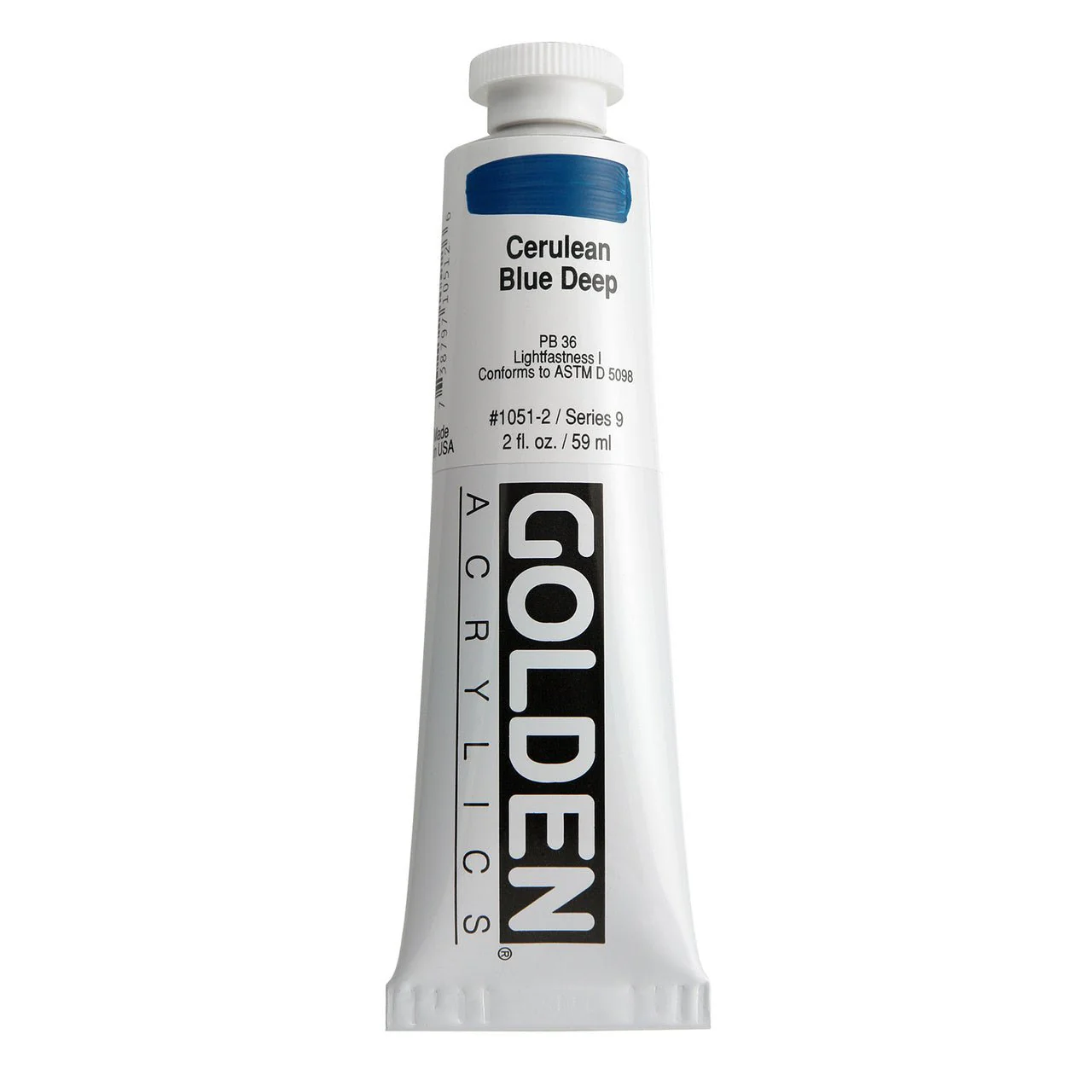 Golden Heavy Body Acrylic Cerulean Blue Deep 2 oz