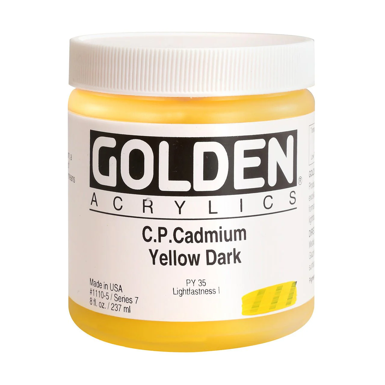 Golden Heavy Body Acrylic Cadmium Yellow Dark 8 oz