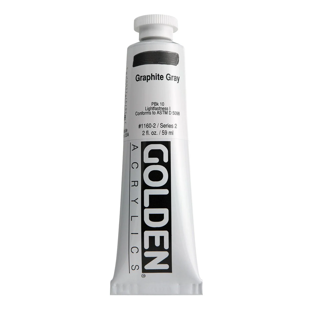 Golden Heavy Body Acrylic Graphite Gray 2 oz