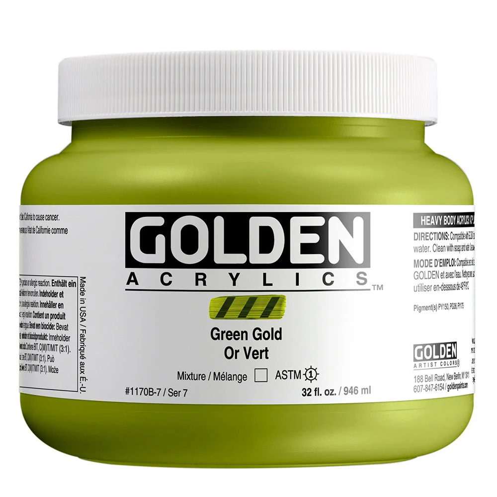 Golden Heavy Body Acrylic Green Gold 32 oz