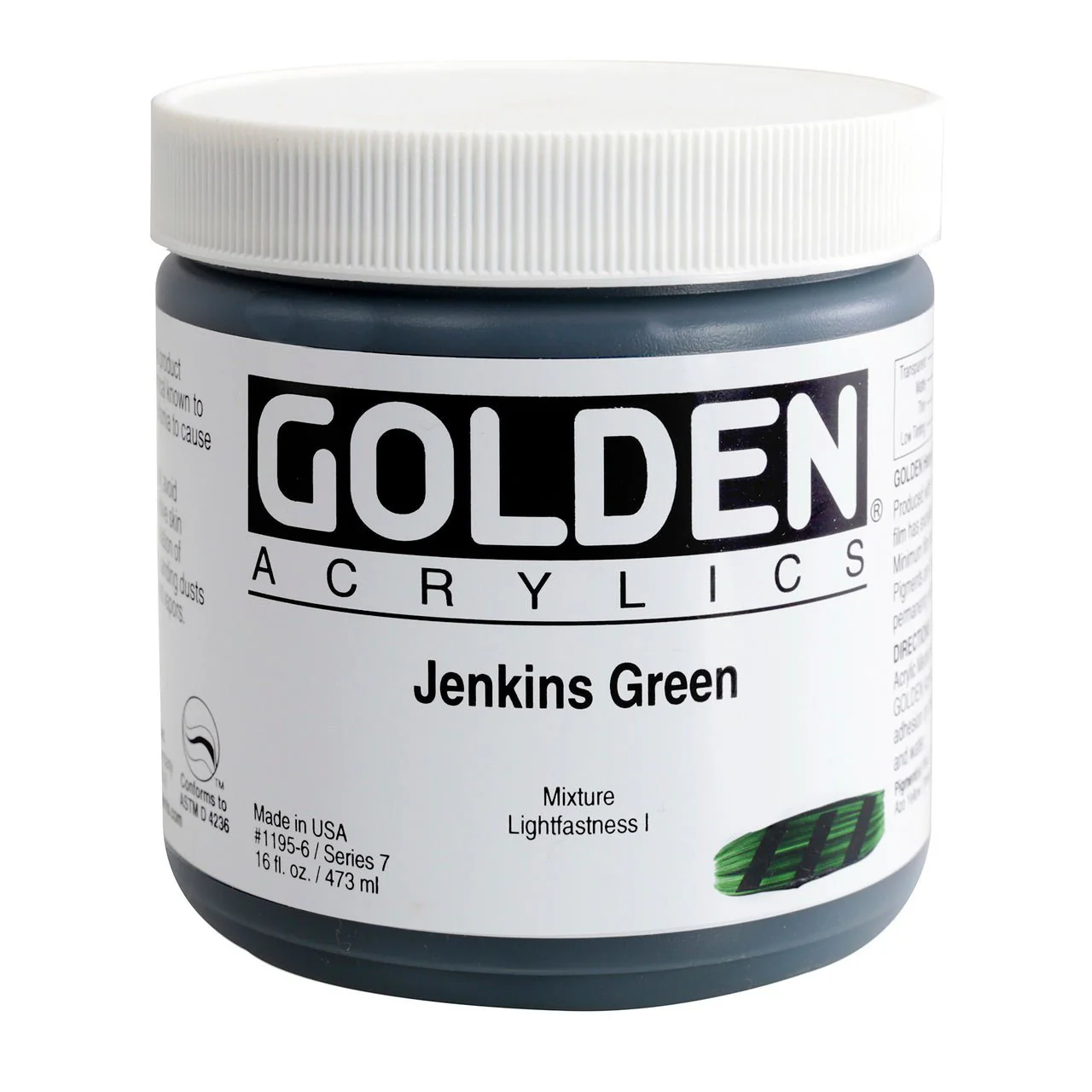 Golden Heavy Body Acrylic Jenkins Green 16 oz *Discontinued by Golden*
