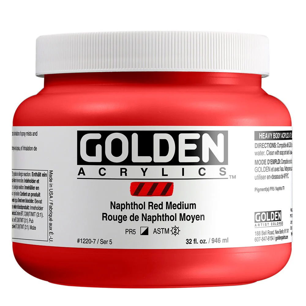 Golden Heavy Body Acrylic Naphthol Red Medium 32 oz
