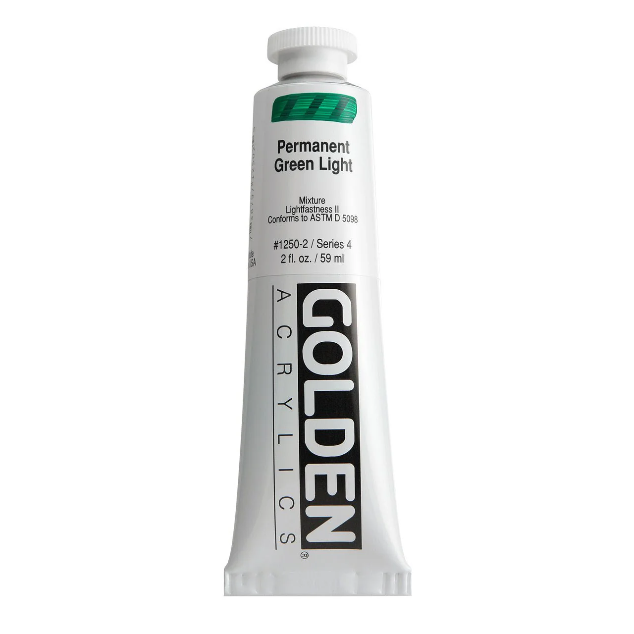 Golden Heavy Body Acrylic Permanent Green Light 2 oz