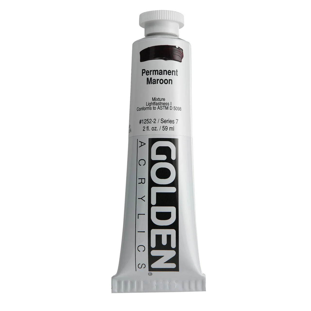 Golden Heavy Body Acrylic Permanent Maroon 2 oz