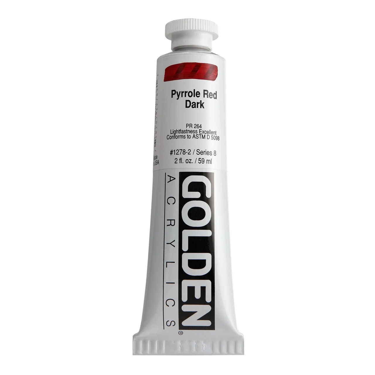 Golden Heavy Body Acrylic Pyrrole Red Dark 2 oz