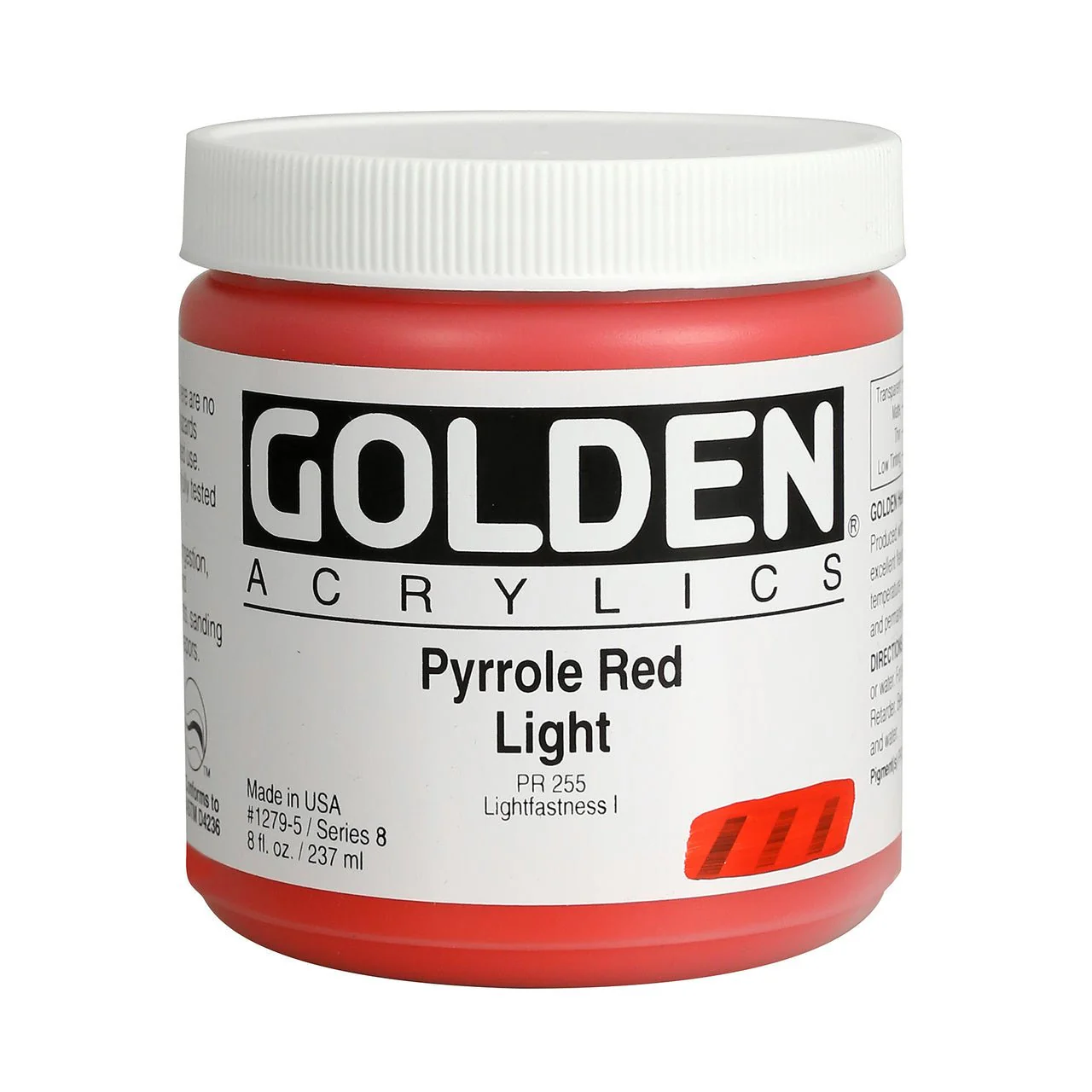 Golden Heavy Body Acrylic Pyrrole Red Light 8 oz