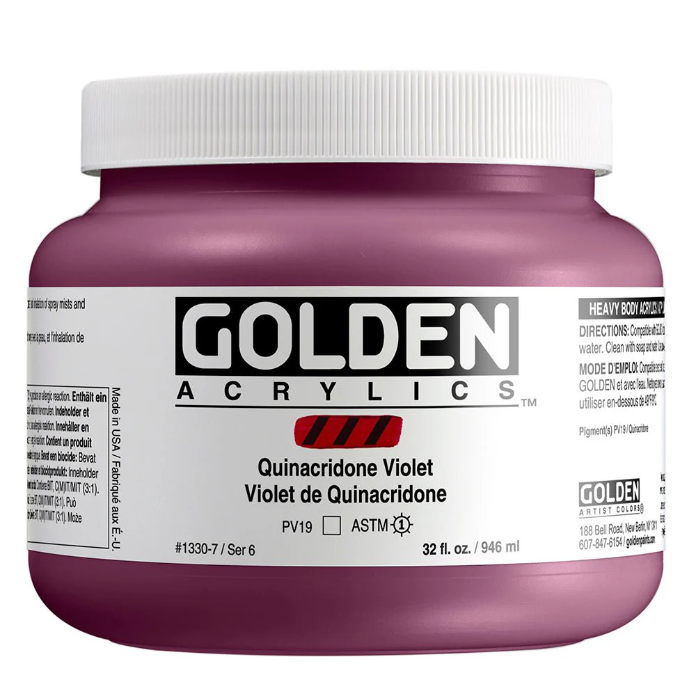 Golden Heavy Body Acrylic Quinacridone Violet 32 oz