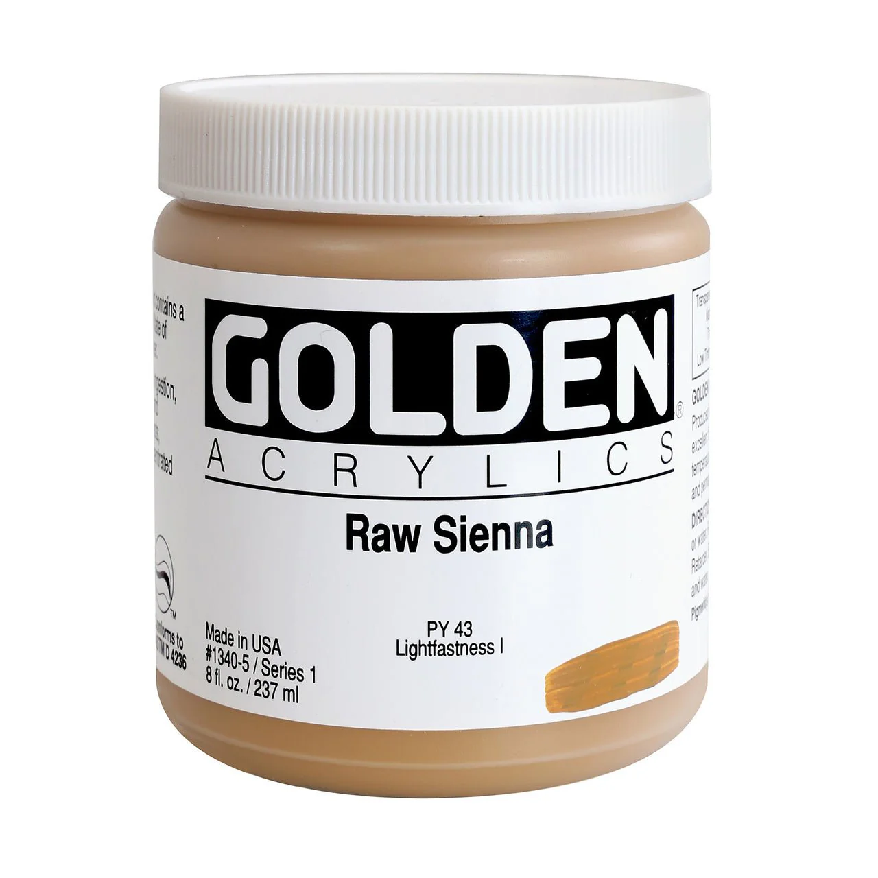Golden Heavy Body Acrylic Raw Sienna 8 oz