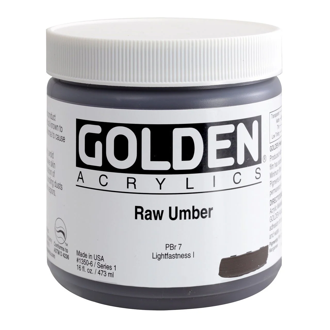 Golden Heavy Body Acrylic Raw Umber 16 oz