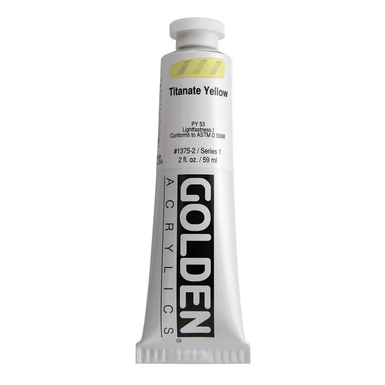 Golden Heavy Body Acrylic Titanate Yellow 2 oz