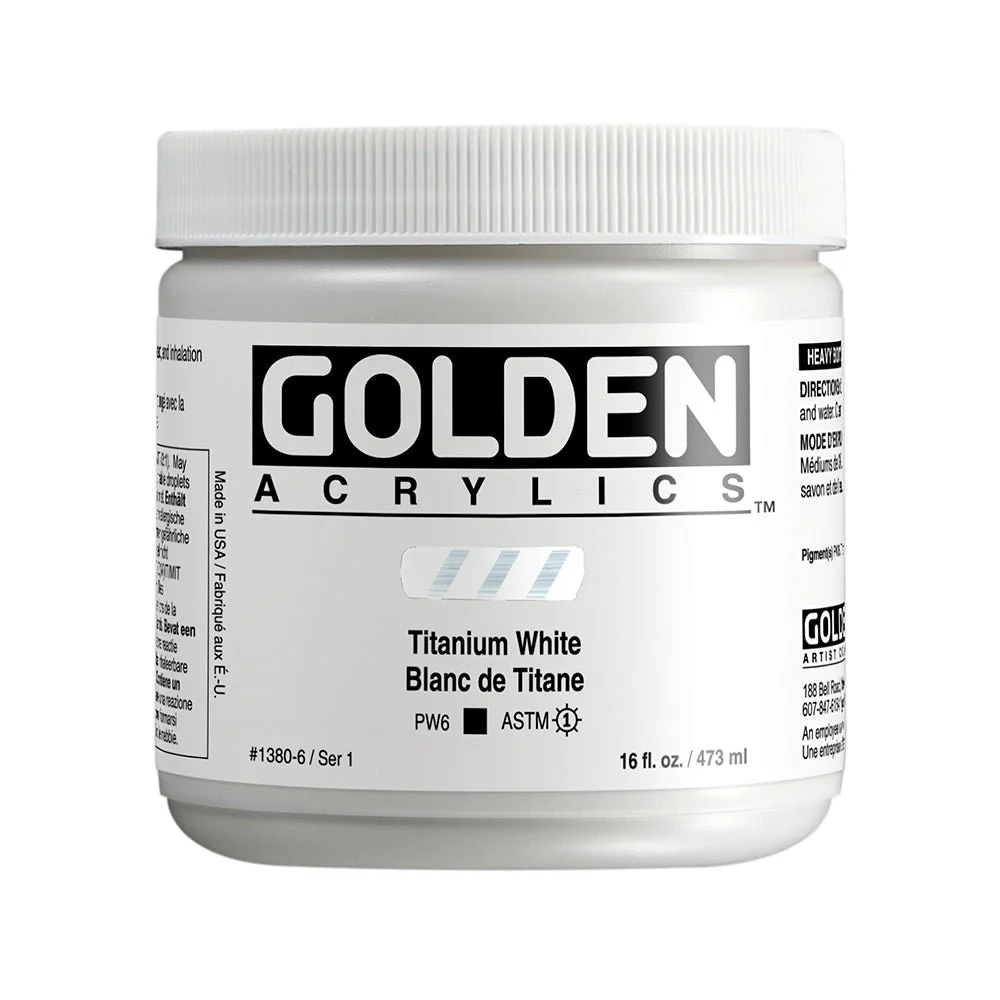 Golden Heavy Body Acrylic Titanium White 16 oz