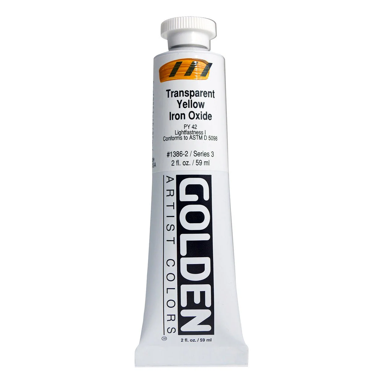 Golden Heavy Body Acrylic Transparent Yellow Iron Oxide 2 oz