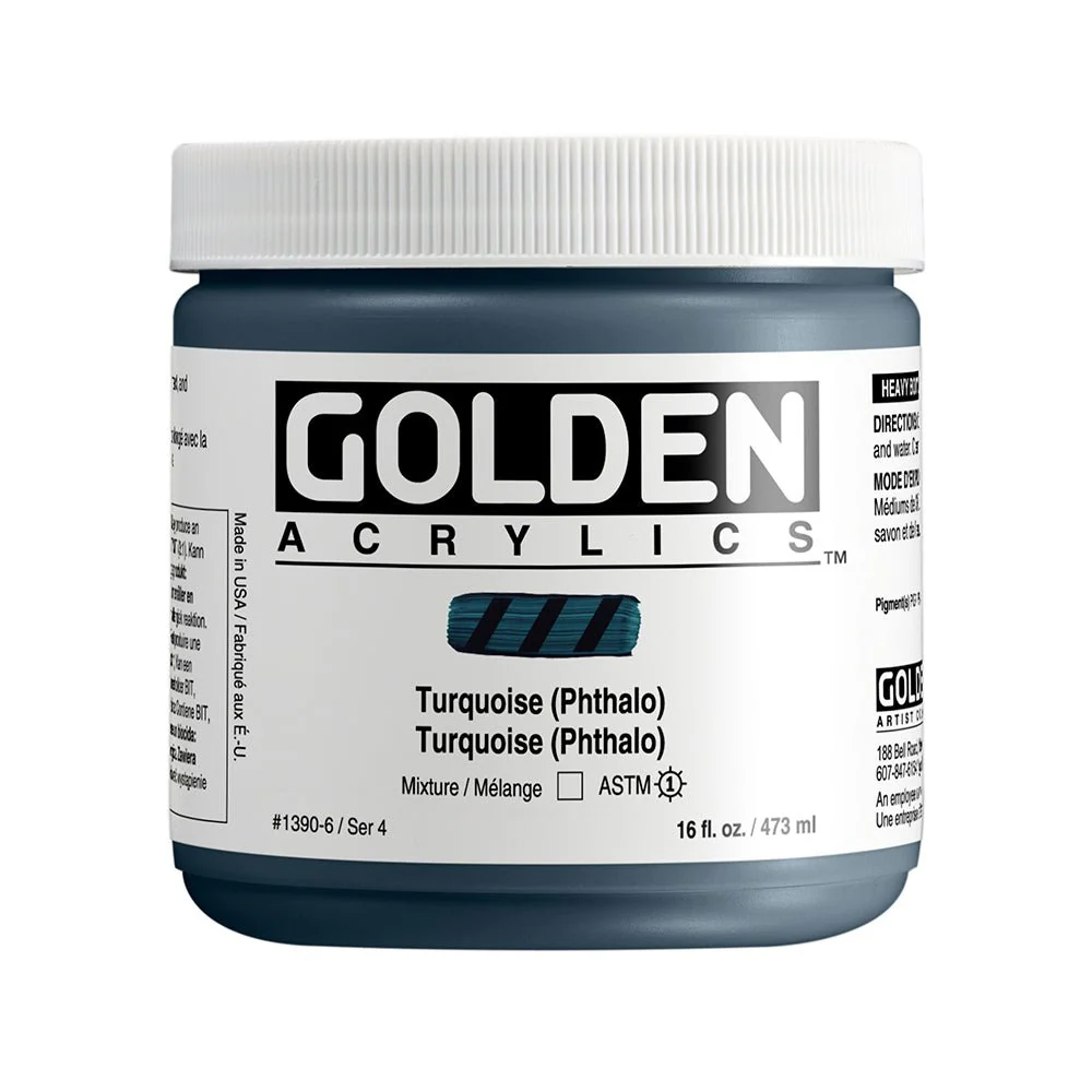 Golden Heavy Body Acrylic Turquoise (phthalo) 16 oz