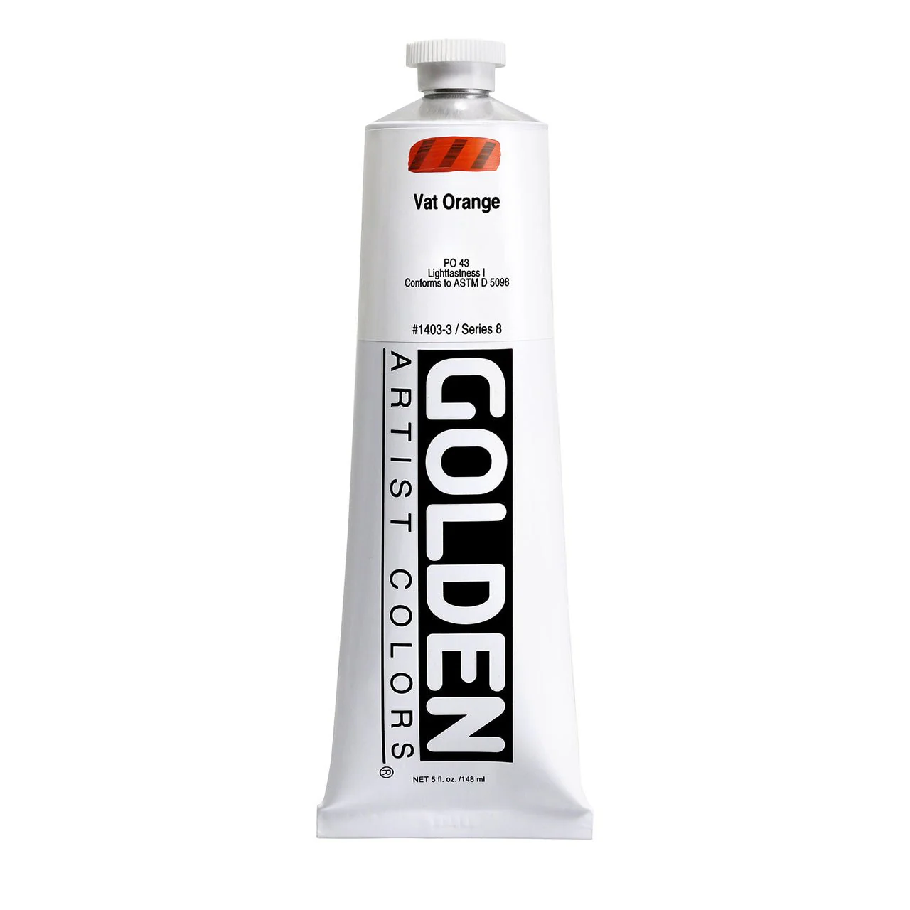 Golden Heavy Body Acrylic Vat Orange 5 oz