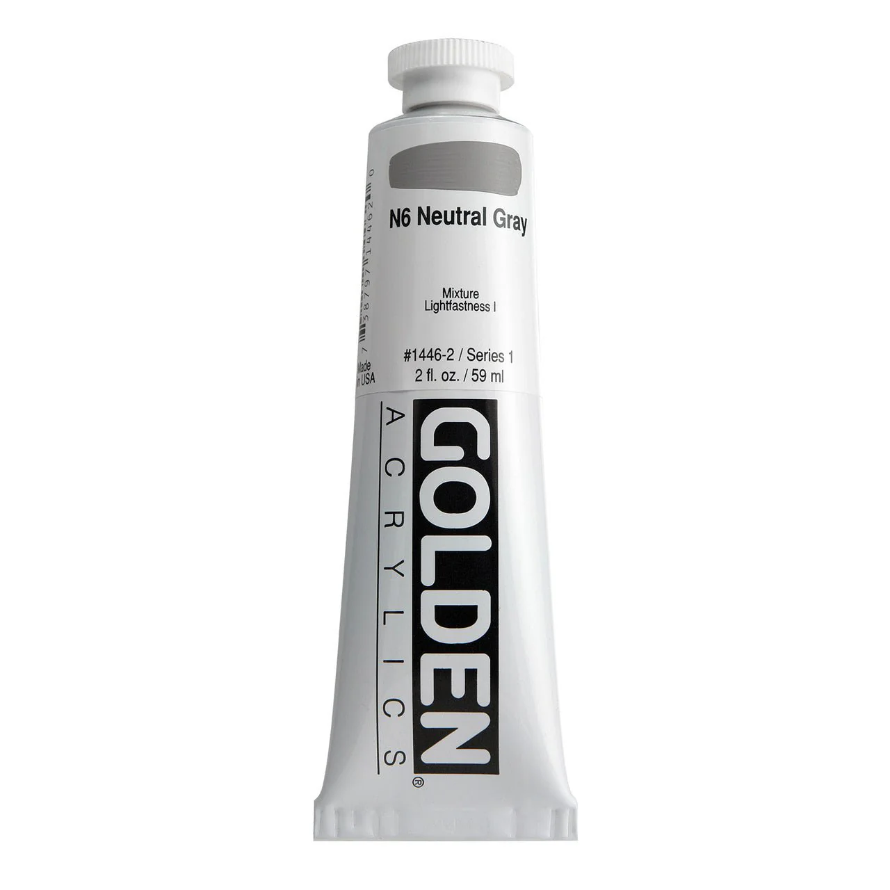 Golden Heavy Body Acrylic Neutral Grey N6 2 oz
