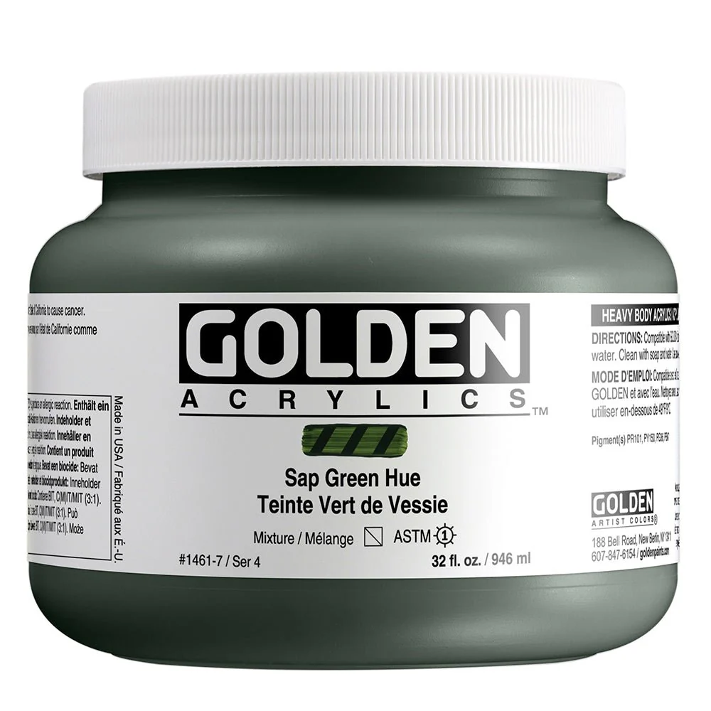 Golden Heavy Body Acrylic Sap Green Hue 32 oz