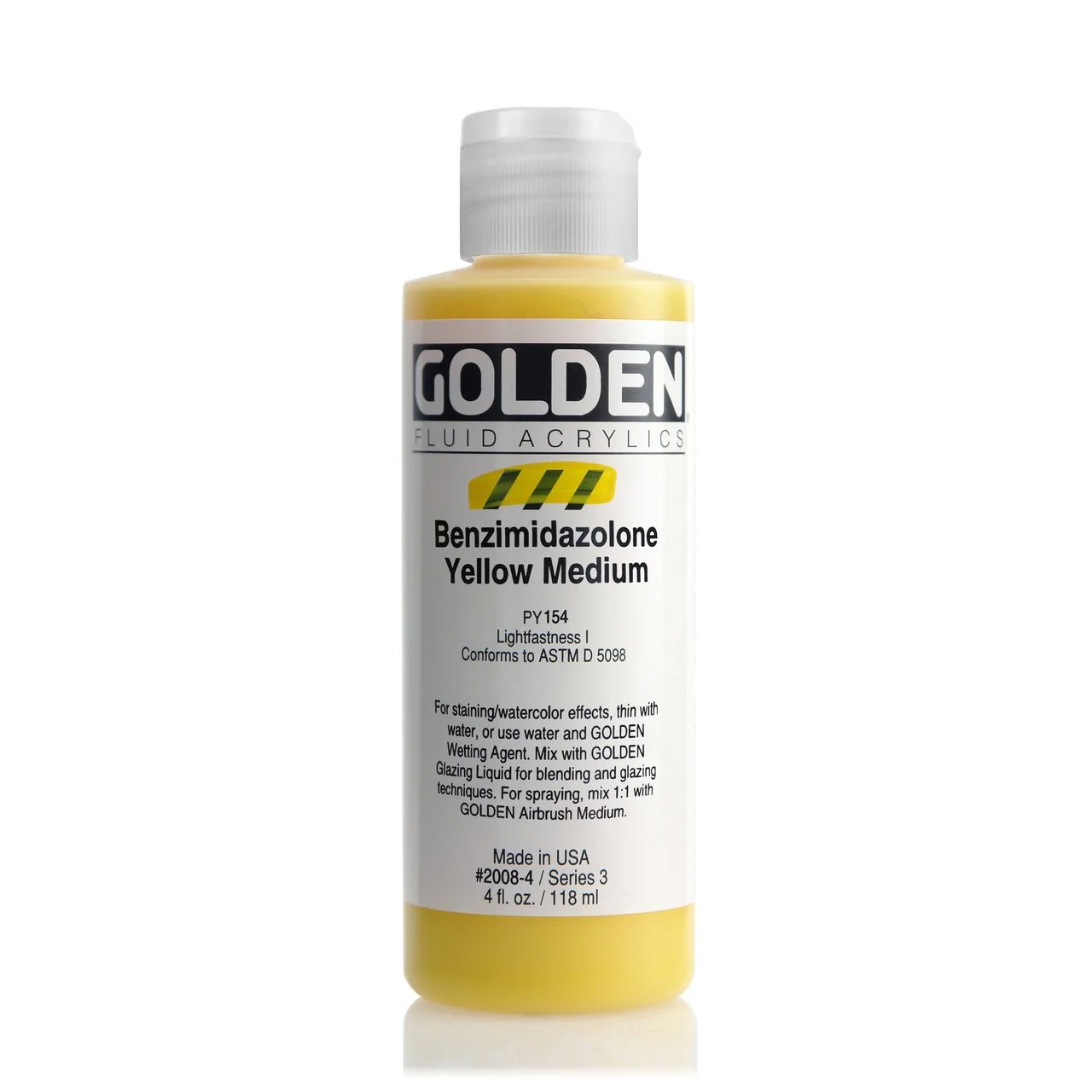 Golden Fluid Acrylic Benzimidazolone Yellow Medium 4 oz