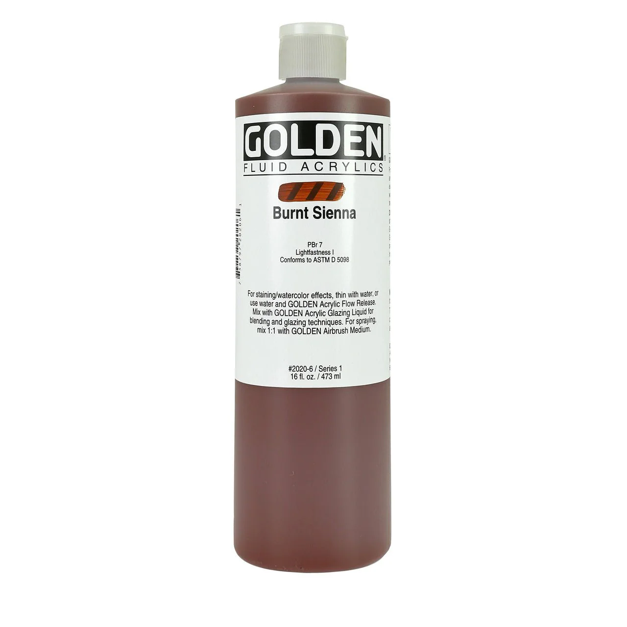 Golden Fluid Acrylic Burnt Sienna 16 oz