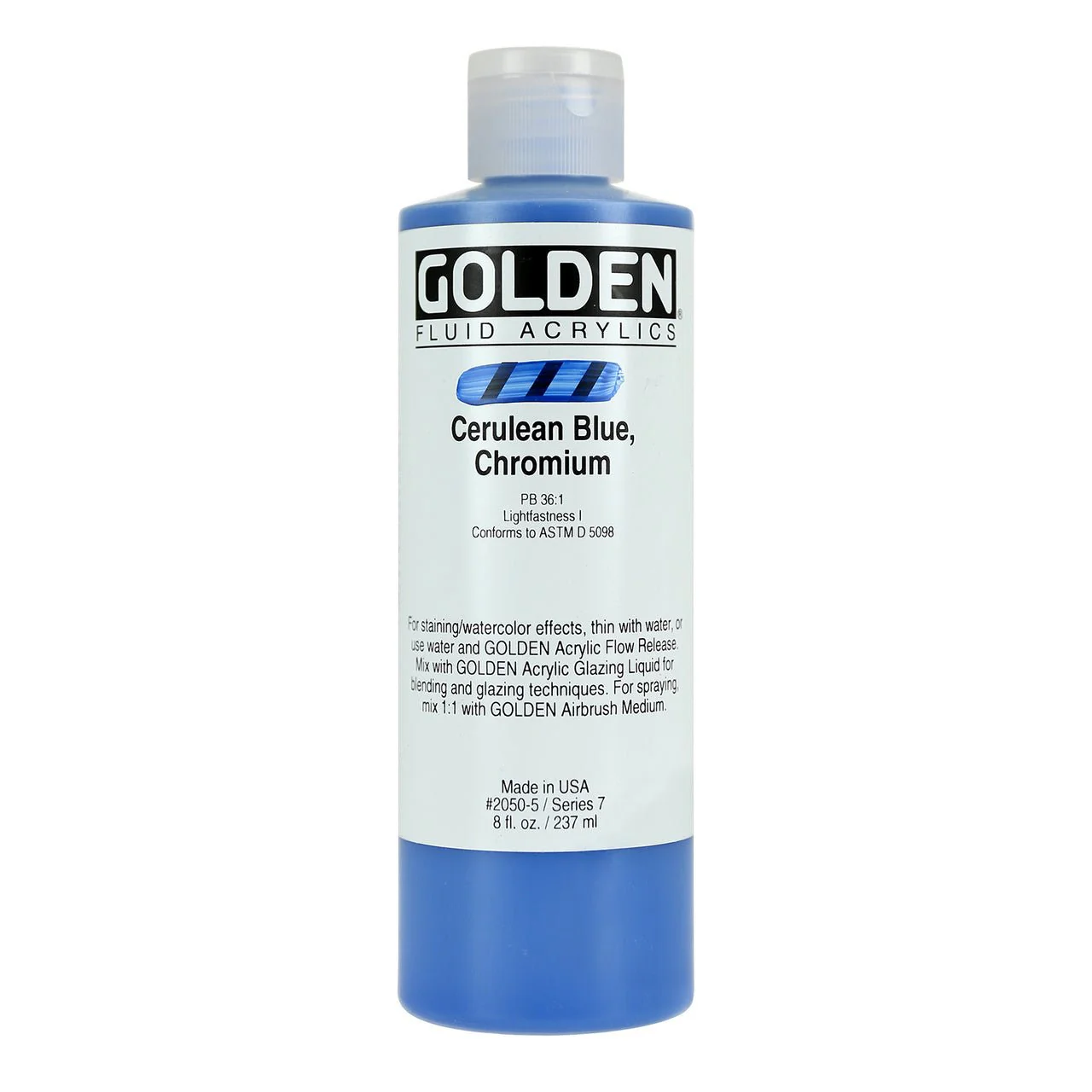 Golden Fluid Acrylic Cerulean Blue Chromium 8 oz