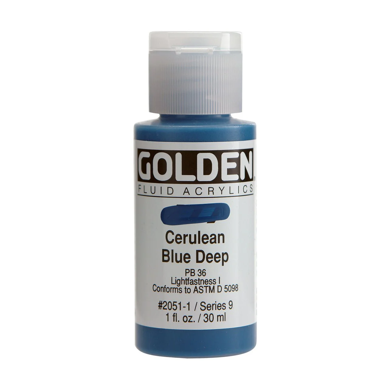 Golden Fluid Acrylic Cerulean Blue Deep 1 oz