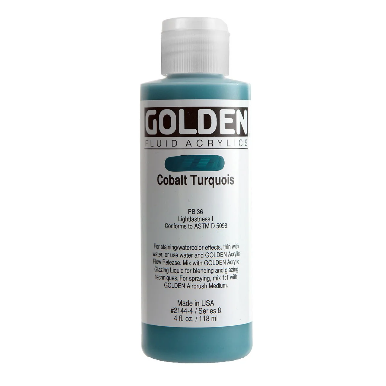Golden Fluid Acrylic Cobalt Turquoise 4 oz