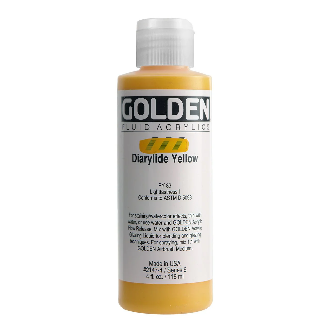 Golden Fluid Acrylic Diarylide Yellow 4 oz