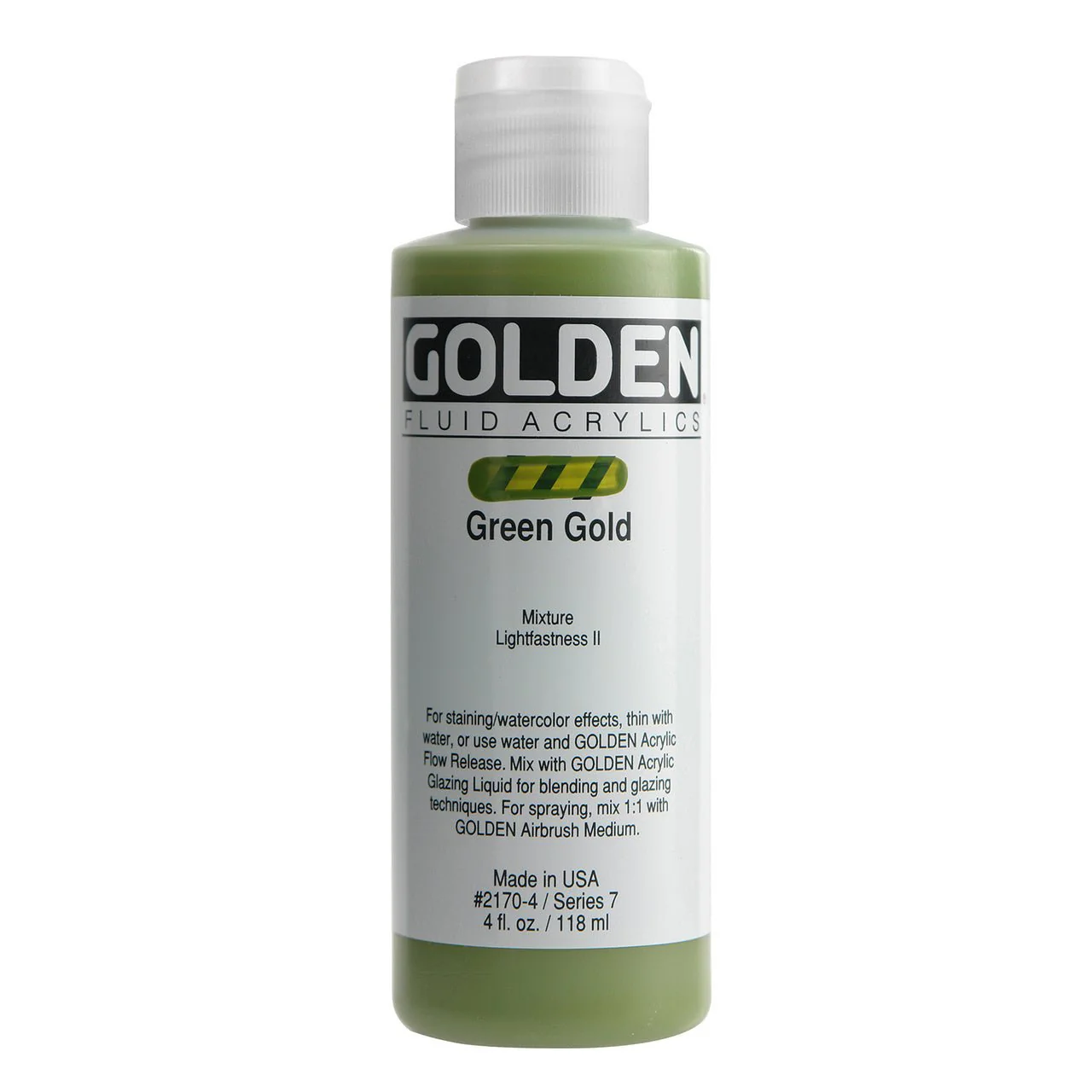Golden Fluid Acrylic Green Gold 4 oz