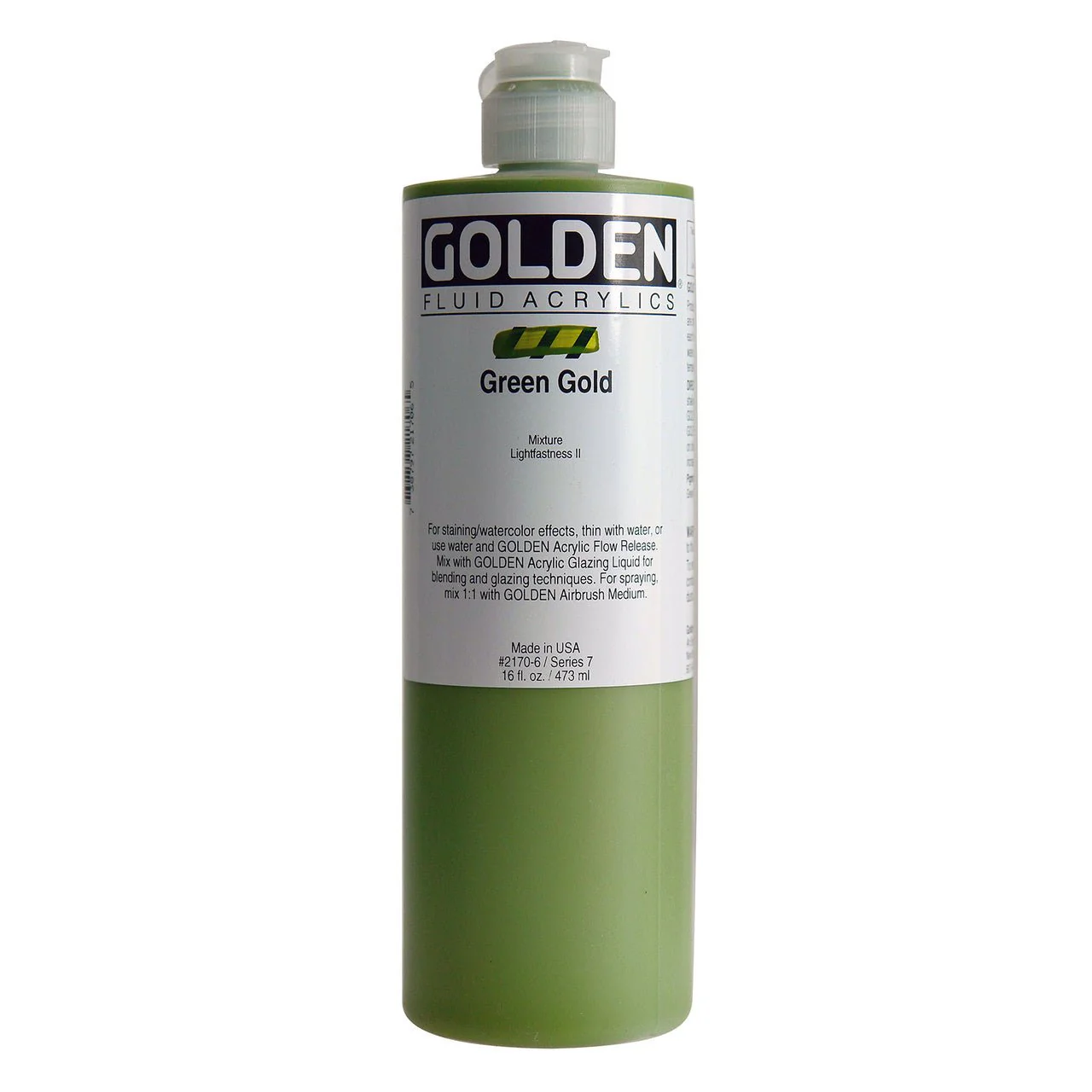 Golden Fluid Acrylic Green Gold 16 oz