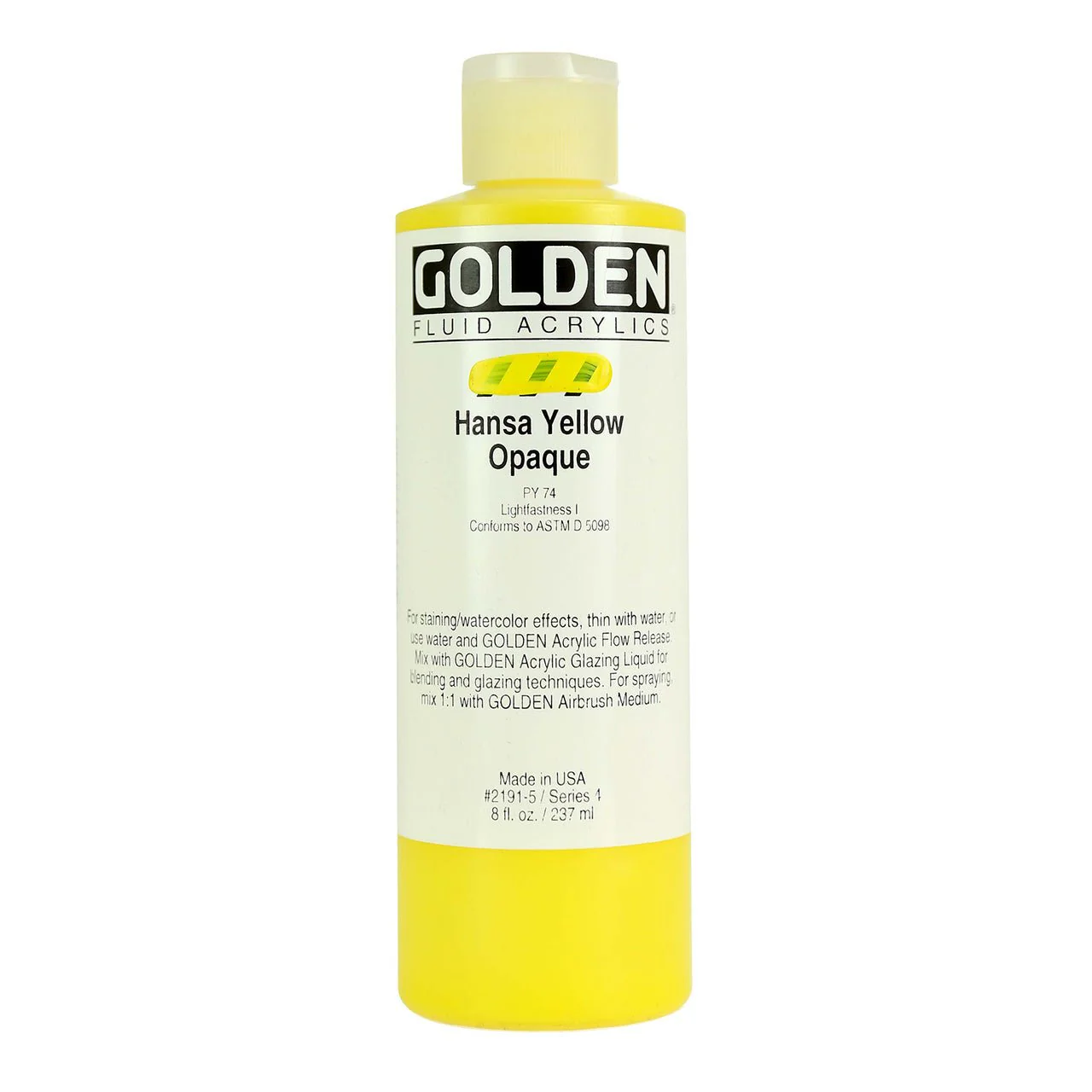 Golden Fluid Acrylic Hansa Yellow Opaque 8 oz