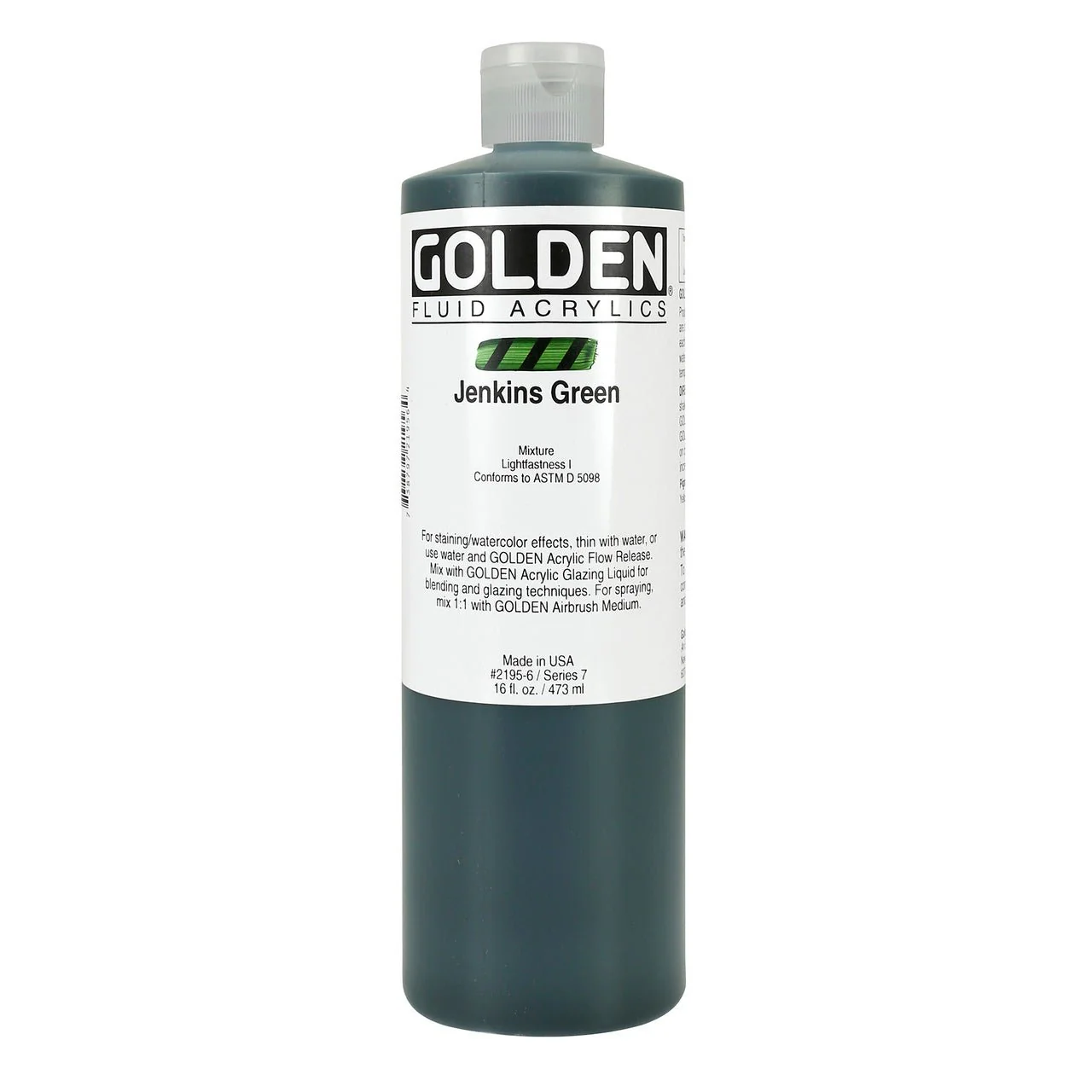 Golden Fluid Acrylic Jenkins Green 16 oz