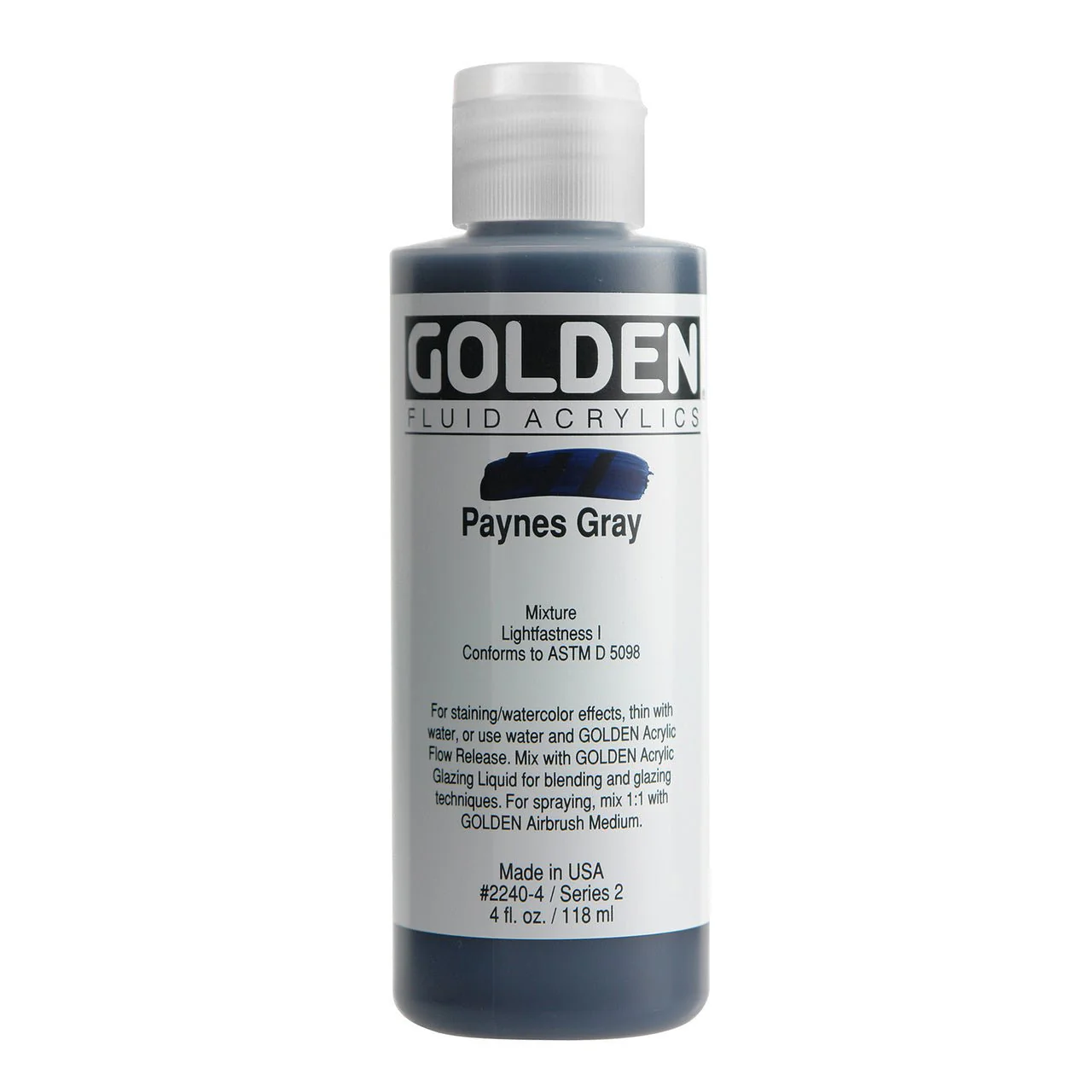 Golden Fluid Acrylic Paynes Gray 4 oz