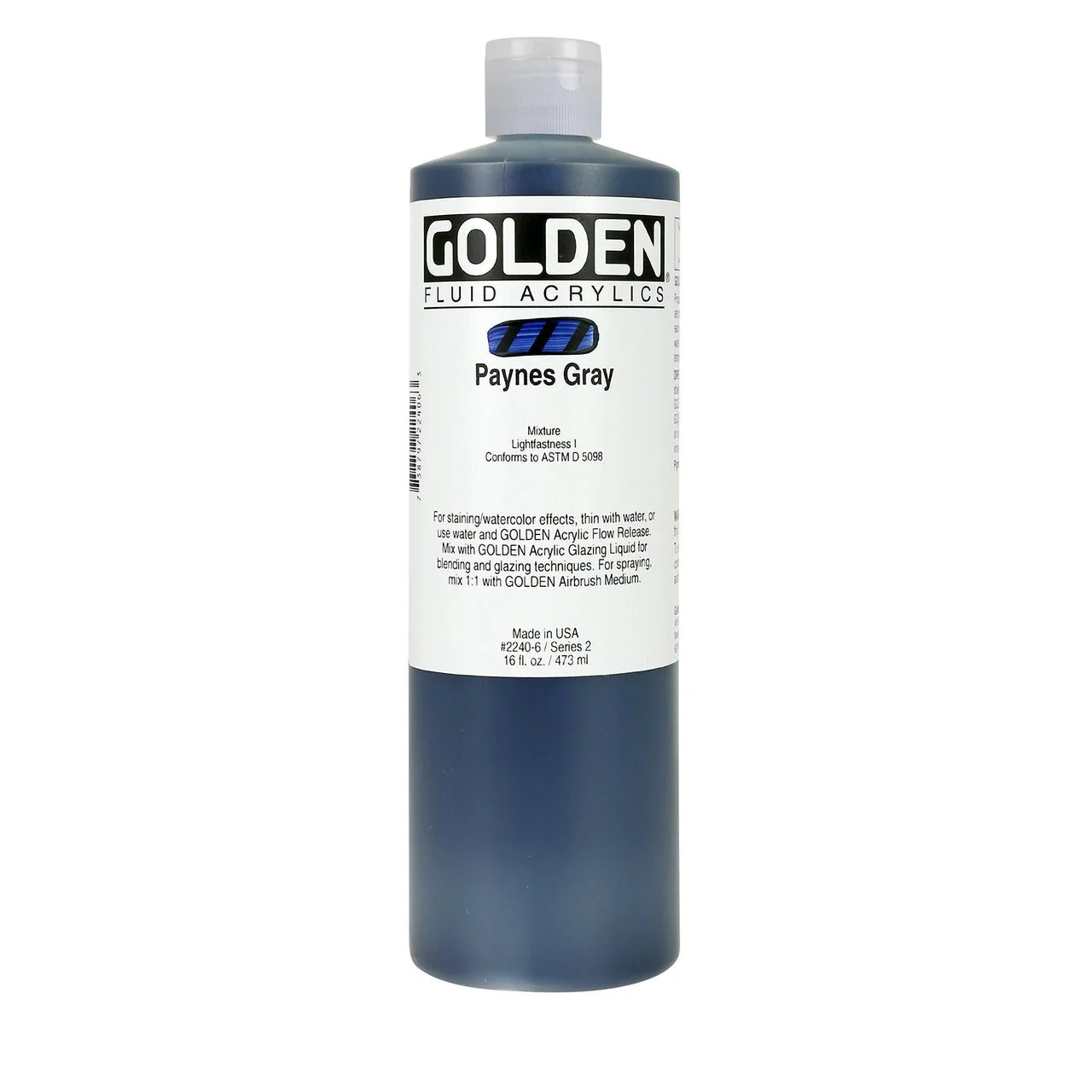 Golden Fluid Acrylic Paynes Gray 16 oz