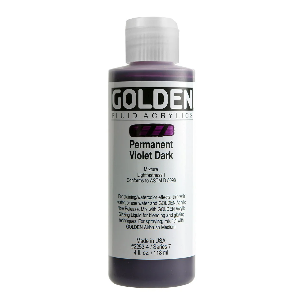 Golden Fluid Acrylic Permanent Violet Dark 4 oz