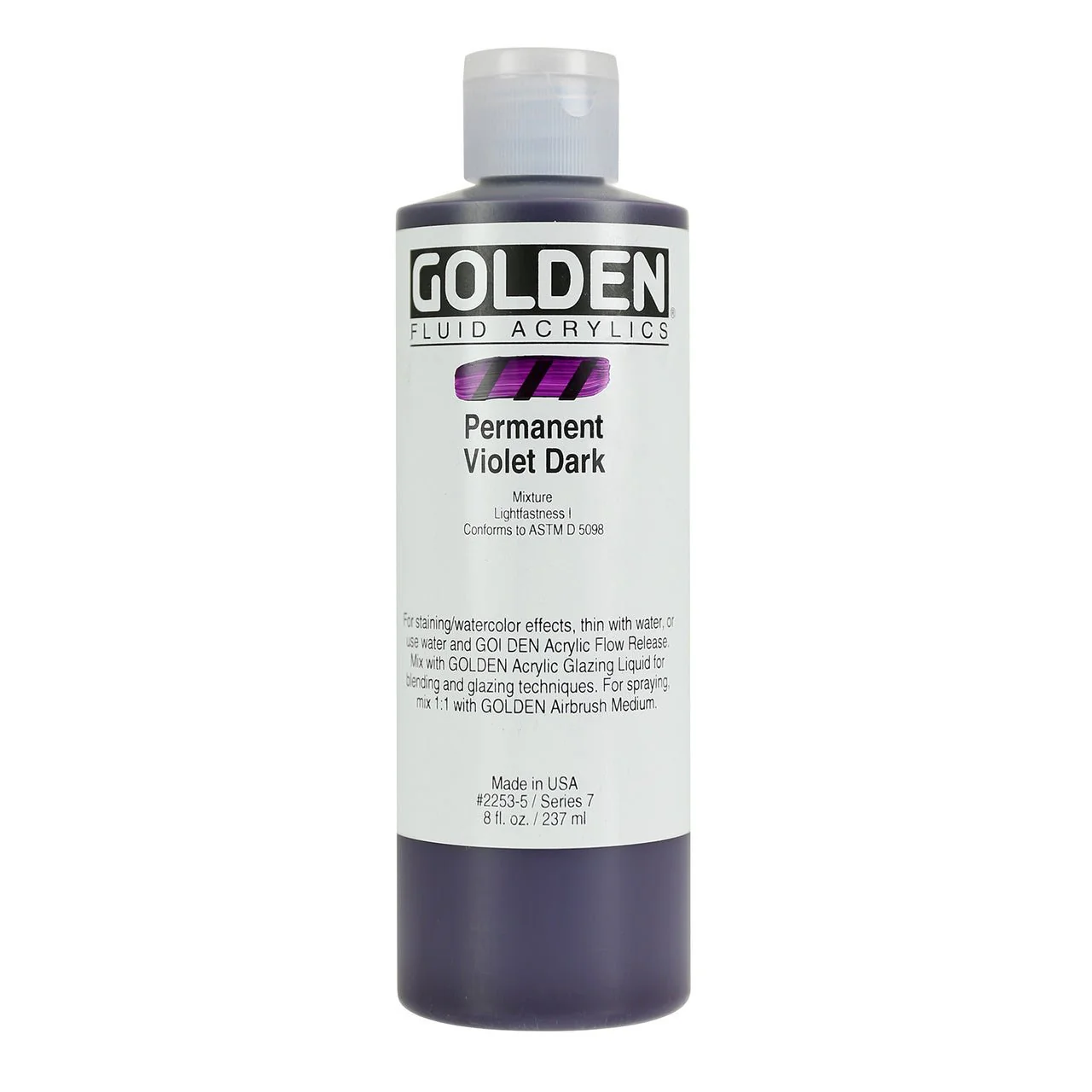 Golden Fluid Acrylic Permanent Violet Dark 8 oz