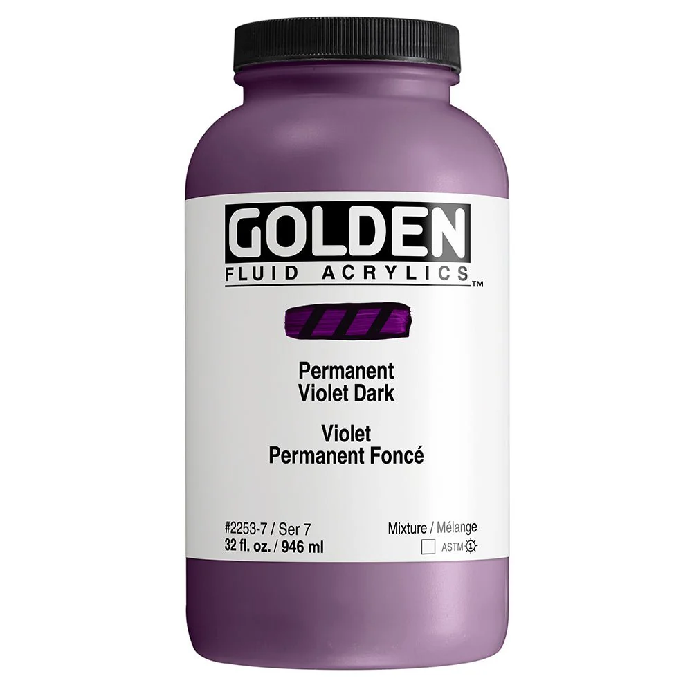 Golden Fluid Acrylic Permanent Violet Dark 32 oz