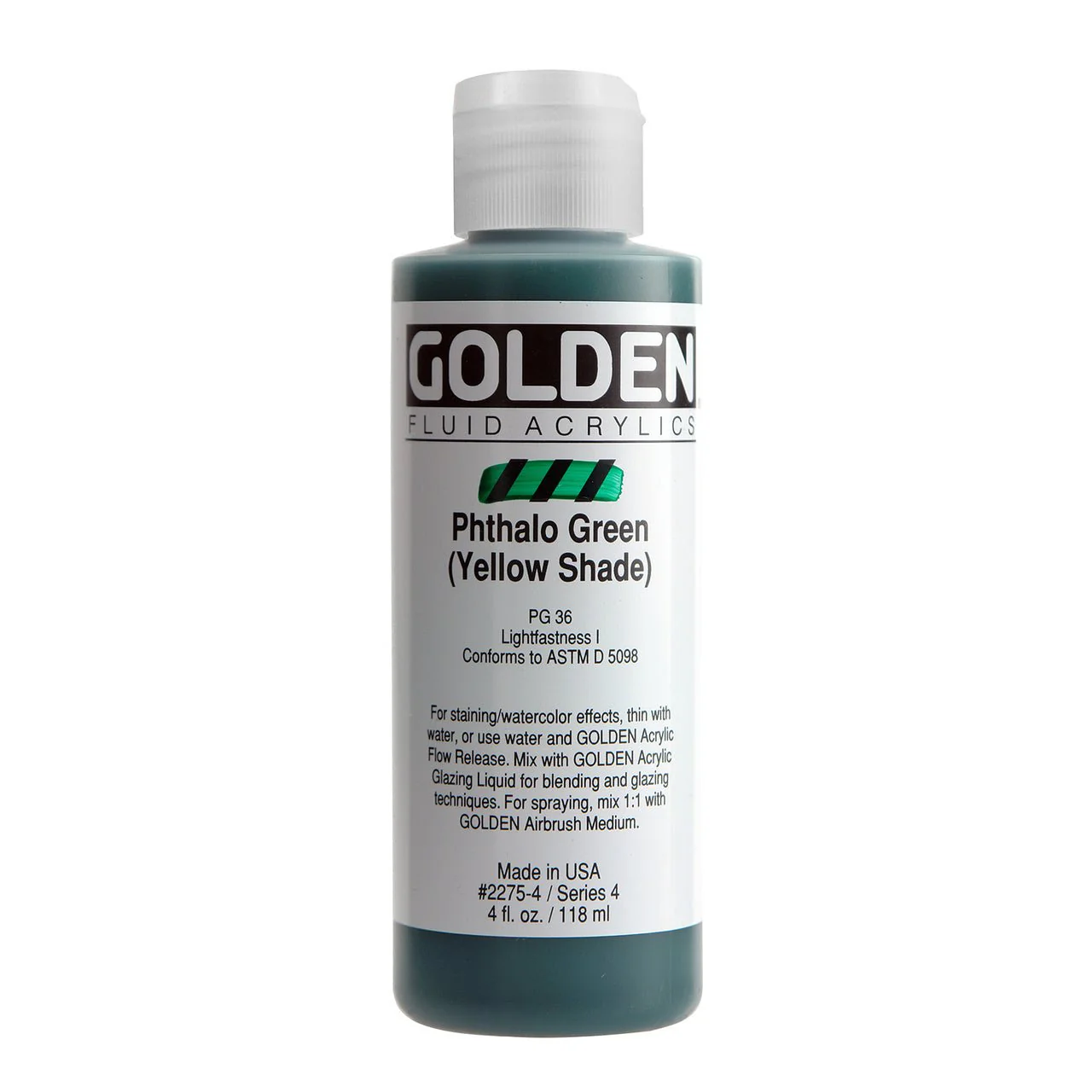 Golden Fluid Acrylic Phthalo Green (yellow shade) 4 oz